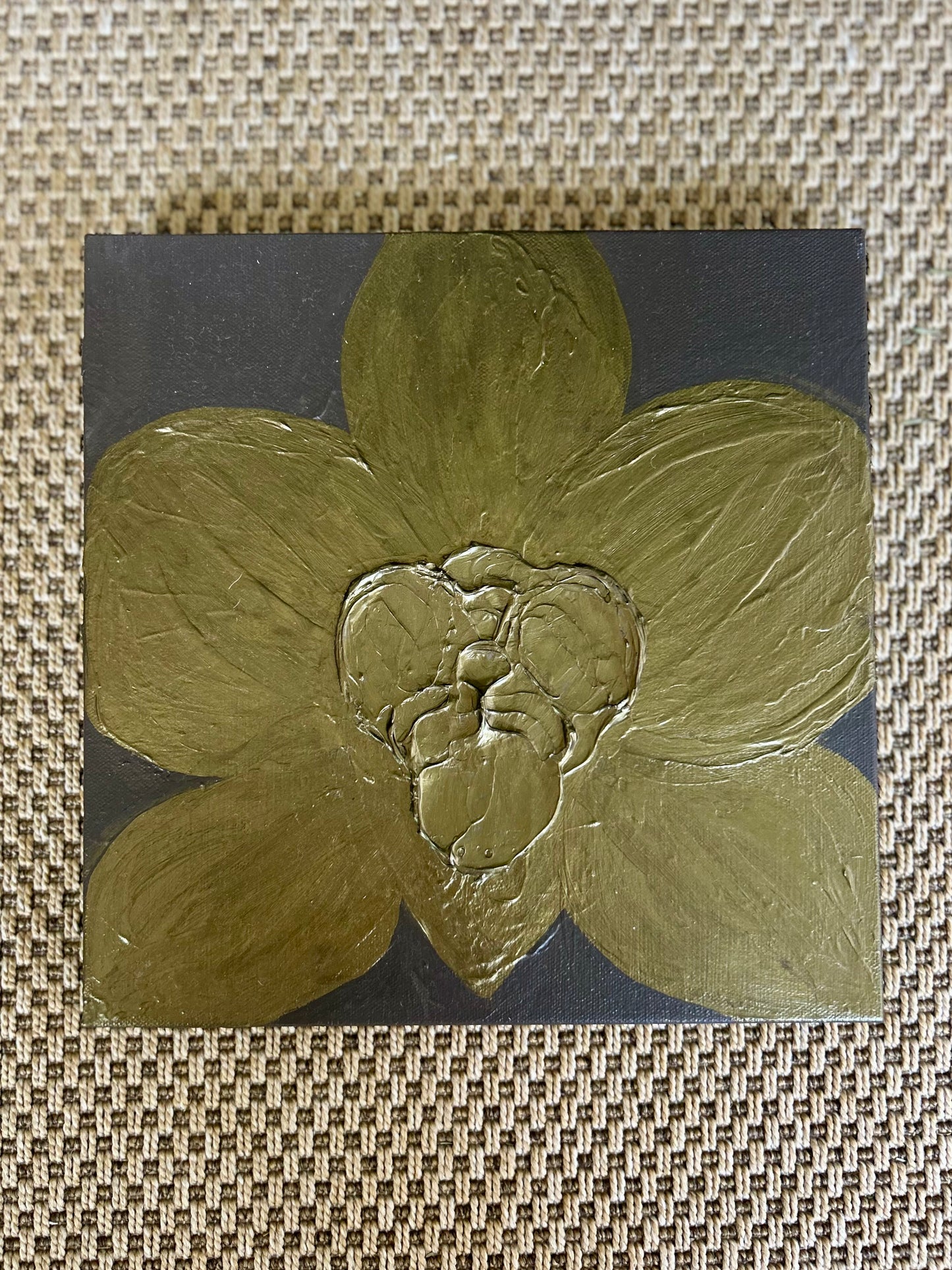 Set of Three Original Paintings: Orchids in the Desert (series) | 12” x 12” | Impasto on Canvas
